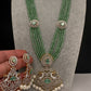 CZ Beads Long Color Stone Peacock Necklace - MintGreen