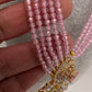 CZ Beads Long Color Stone Peacock Necklace - Pink