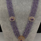 CZ Beads Long Color Stone Peacock Necklace - Purple