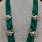 CZ Beads Long Color Stone Peacock Necklace - Green