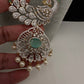 CZ Beads Long Color Stone Peacock Necklace - MintGreen