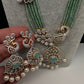 CZ Beads Long Color Stone Peacock Necklace - MintGreen