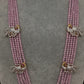 CZ Beads Long Color Stone Peacock Necklace - Pink