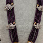 CZ Beads Long Color Stone Peacock Necklace - Purple