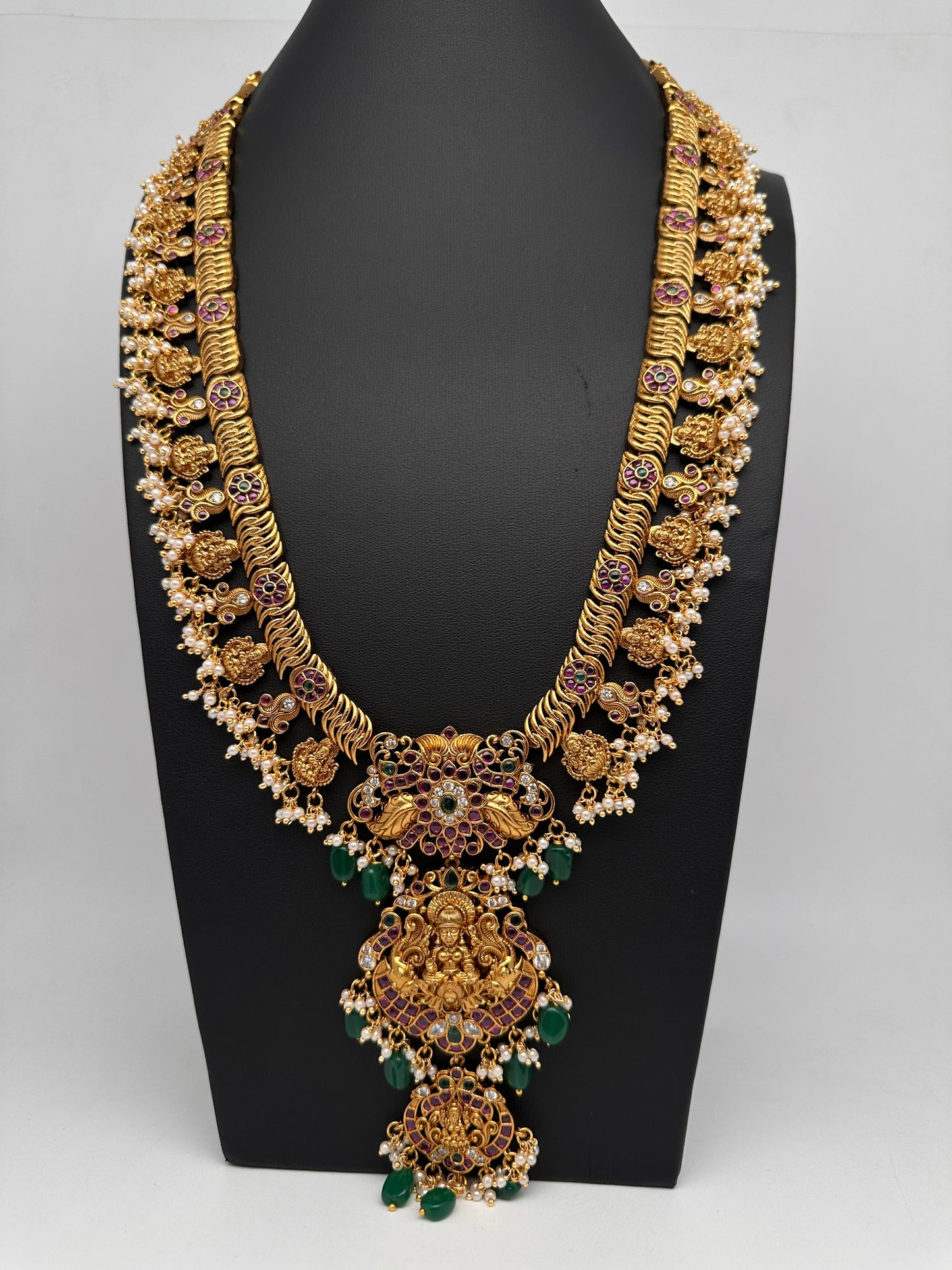 Jalebi Kemp Long Haram Goddess Lakhsmi Traditonal Necklace