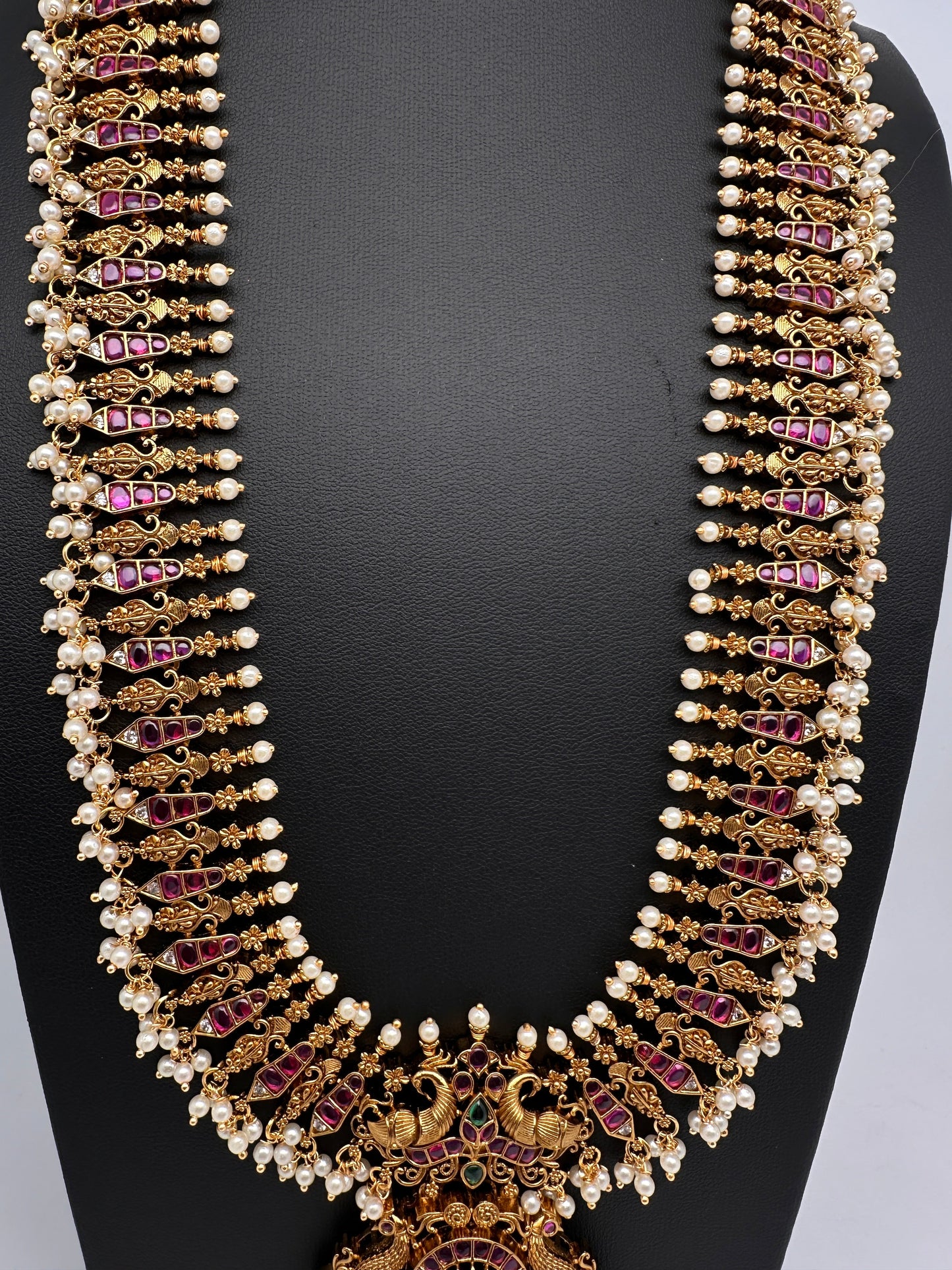 Kemp Long Haram Guttapusalu Traditonal Necklace