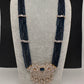 CZ Beads Long Color Stone Peacock Necklace - Blue