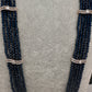 CZ Beads Long Color Stone Peacock Necklace - Blue