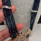 CZ Beads Long Color Stone Peacock Necklace - Blue