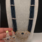 CZ Beads Long Color Stone Peacock Necklace - Blue