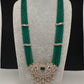 CZ Beads Long Color Stone Peacock Necklace - Green