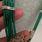 CZ Beads Long Color Stone Peacock Necklace - Green