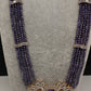 CZ Beads Long Color Stone Peacock Necklace - Purple