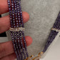 CZ Beads Long Color Stone Peacock Necklace - Purple