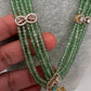 CZ Beads Long Color Stone Peacock Necklace - MintGreen