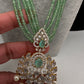 CZ Beads Long Color Stone Peacock Necklace - MintGreen