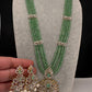 CZ Beads Long Color Stone Peacock Necklace - MintGreen