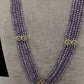 CZ Beads Long Color Stone Peacock Necklace - Purple