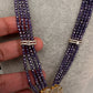 CZ Beads Long Color Stone Birdie Necklace - Purple