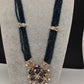 CZ Nano Stones Beads Long Color  Necklace - Blue