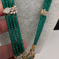 CZ Nano Stones Beads Long Color  Necklace - Green