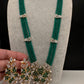 CZ Nano Stones Beads Long Color  Necklace - Green