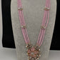 CZ Nano Stones Beads Long Color  Necklace - Pink