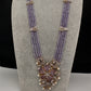 CZ Nano Stones Beads Long Color  Necklace - Purple