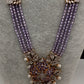 CZ Nano Stones Beads Long Color  Necklace - Purple