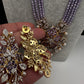 CZ Nano Stones Beads Long Color  Necklace - Purple