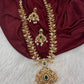 CZ Green Peacock Long Mango Mala Necklace