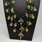 Hyderabadi Jadau Beads Long Color  Necklace - Green
