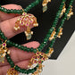 Hyderabadi Jadau Beads Long Color  Necklace - Green