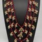 Hyderabadi Jadau Beads Long Color  Necklace - Red