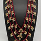 Hyderabadi Jadau Beads Long Color  Necklace - Red