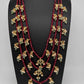 Hyderabadi Jadau Beads Long Color  Necklace - Red