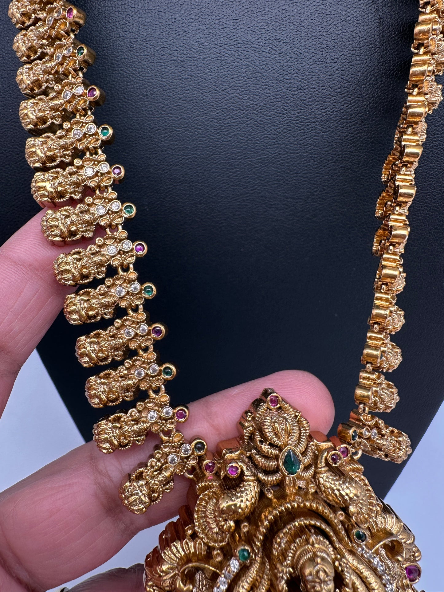 Matte Goddess Lakshmi Traditional Long Necklace