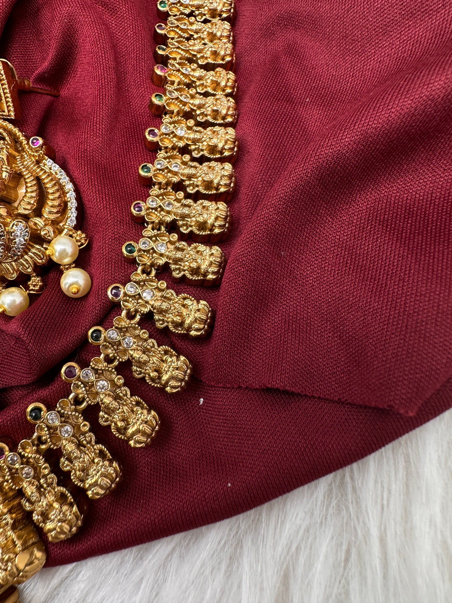 Matte Goddess Lakshmi Traditional Long Necklace