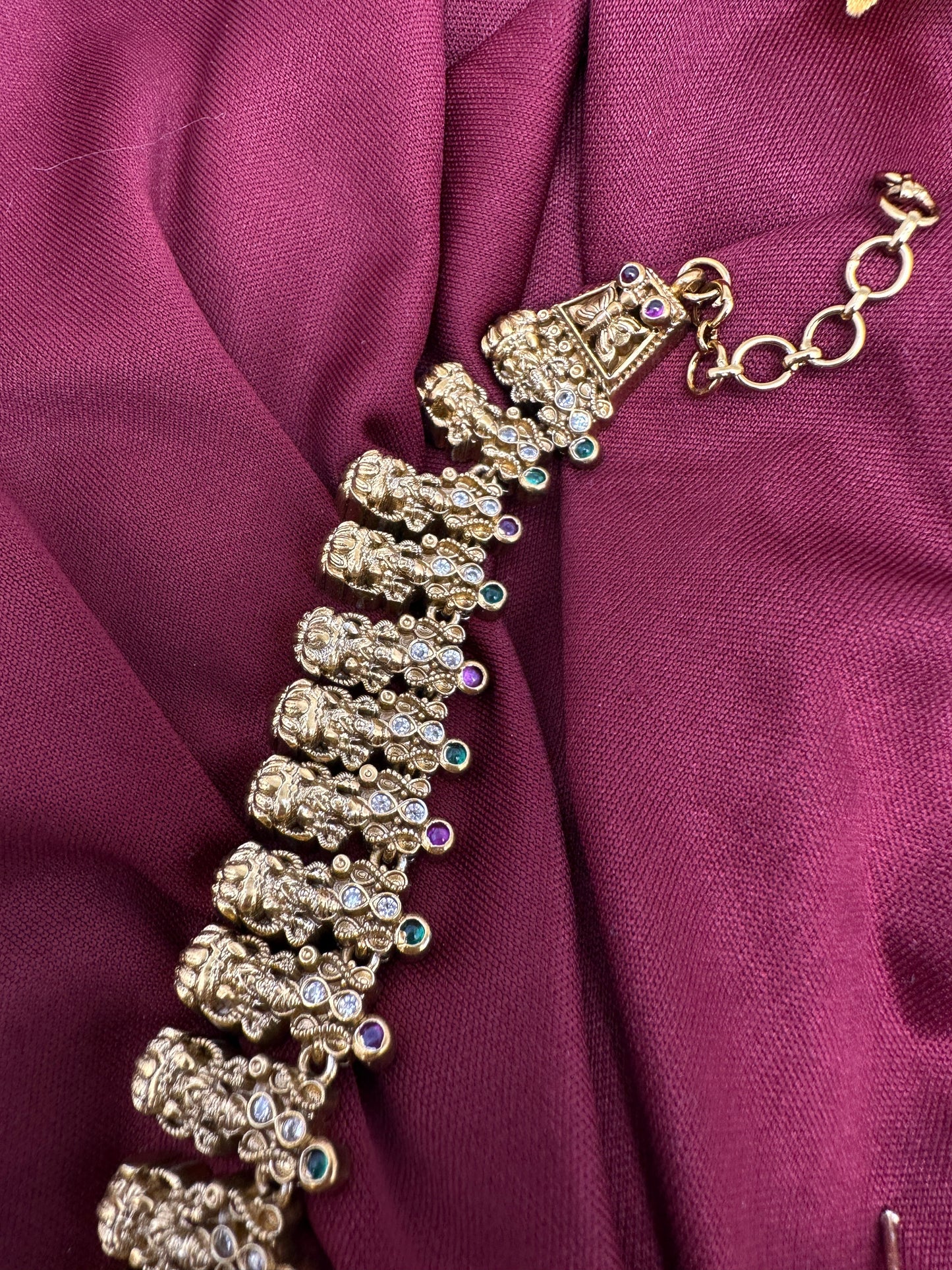 Matte Goddess Lakshmi Traditional Long Necklace