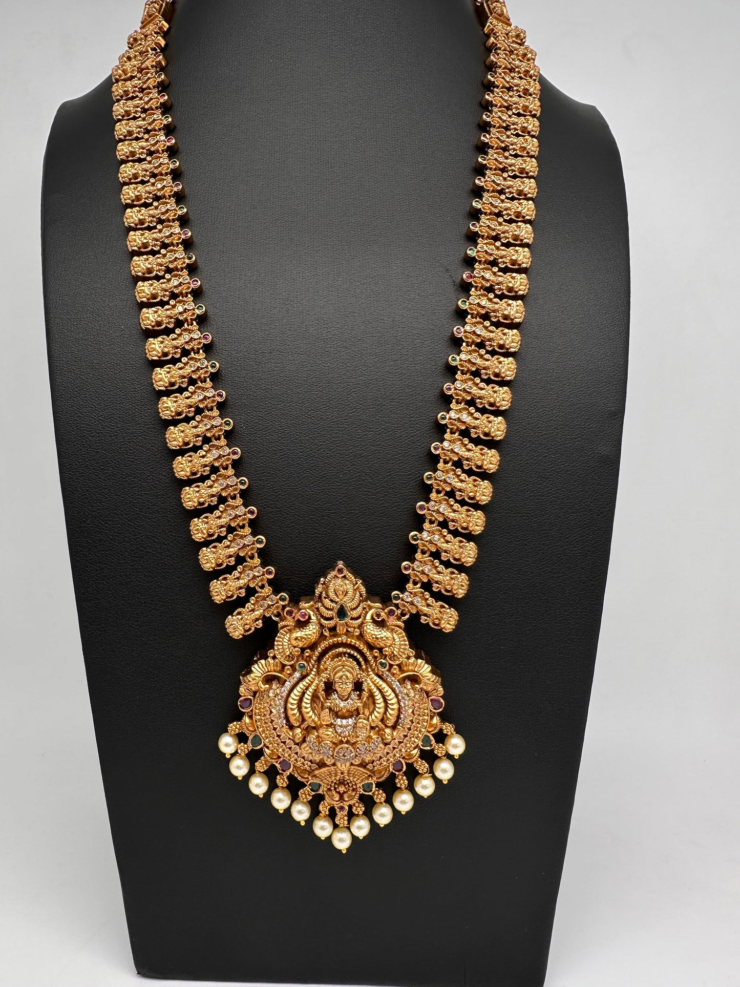 Matte Goddess Lakshmi Traditional Long Necklace