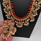 Matte CZ Guttapusalu Traditional Long Necklace - Coral
