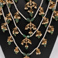 Panch Lada Pearls and Emerald Beads Long Necklace