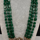 CZ Kundan Beads Long Necklace - Green