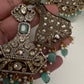 CZ Kundan Beads Long Necklace - MintGreen