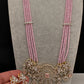 AD Pendent CZ  Beads Long Color Necklace - Pink