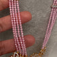 AD Pendent CZ  Beads Long Color Necklace - Pink