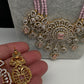 AD Pendent CZ  Beads Long Color Necklace - Pink
