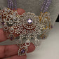 AD Pendent CZ  Beads Long Color Necklace - Purple
