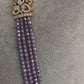 AD Pendent CZ  Beads Long Color Necklace - Purple