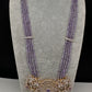 AD Pendent CZ  Beads Long Color Necklace - Purple